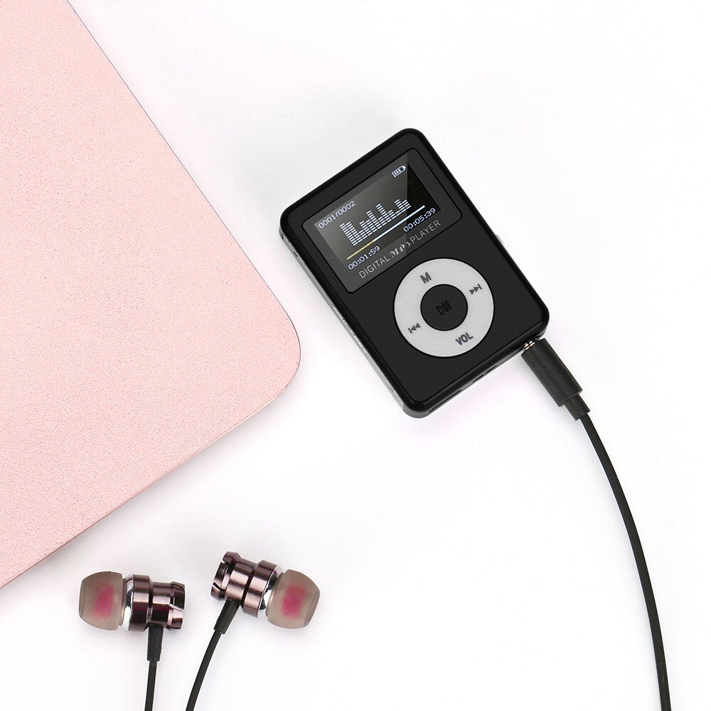 Portable USB Mini MP3 Player LCD Screen Support 32GB Micro SD TF Card Speaker stylish Sport Music Player