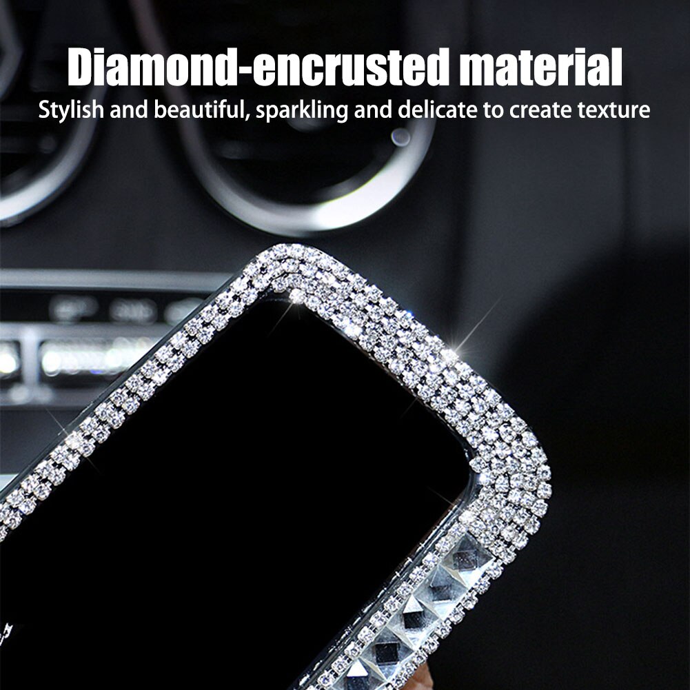Espejo retrovisor Interior para coche, diamante, espejo retrovisor amplio Universal, diamantes de imitación decorativos, accesorios interiores para coche para chica
