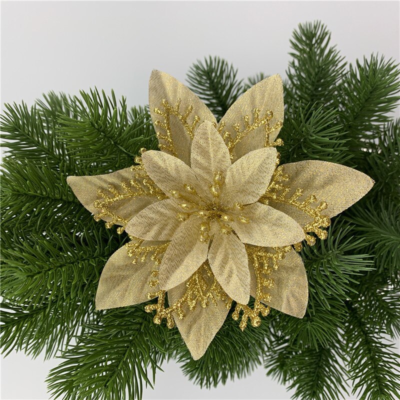 Kerstboom Decoratie Plastic Bloem Drie-layer driedimensionale Kunstmatige bloemen Voor Kerstboom Party Ornamenten: B1-13cm