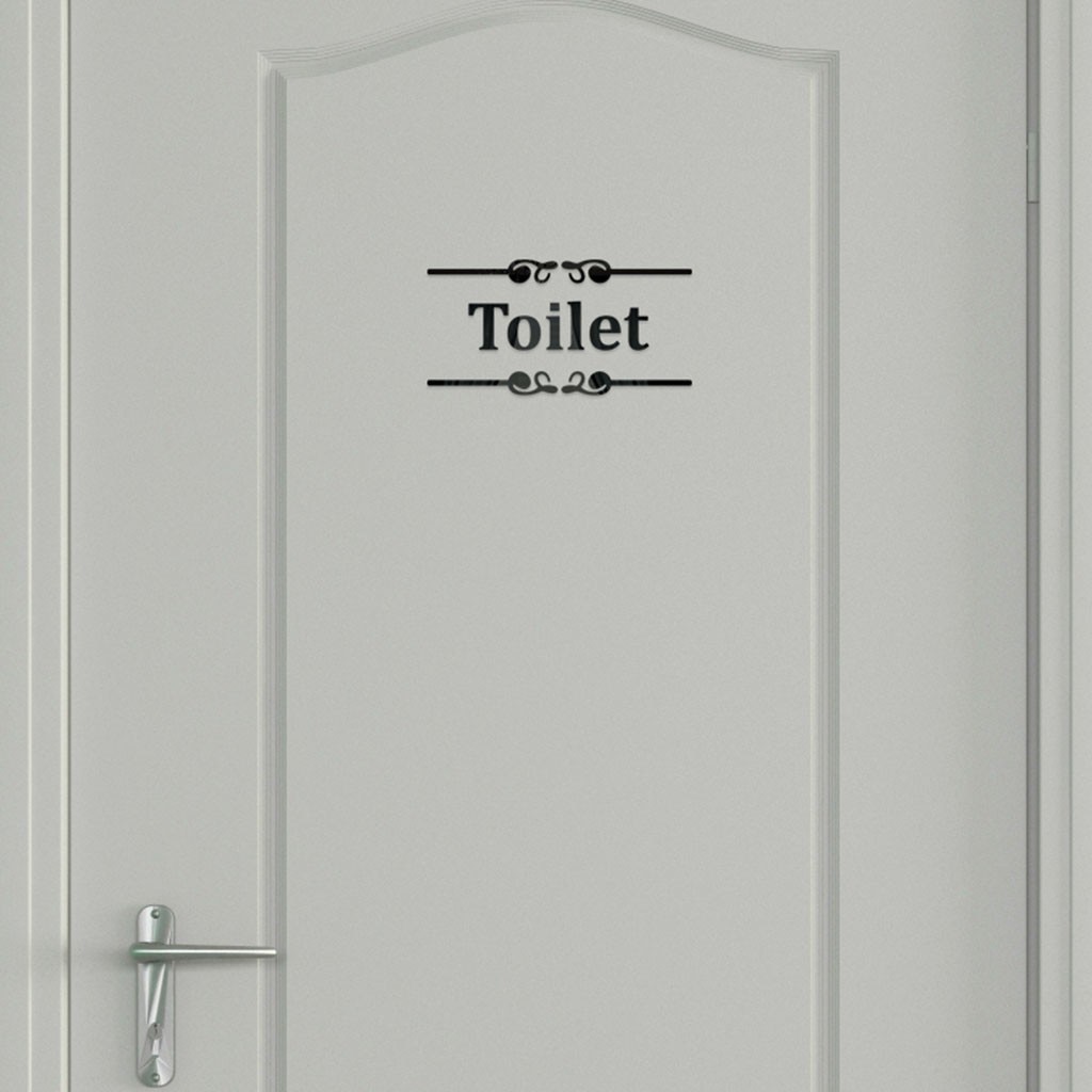 Wc Badkamer Tekst Tips Spiegel Stickers Creatieve Diy Persoonlijkheid 3D Shiny Acryl Wc Deur Prompt Teken Stickers