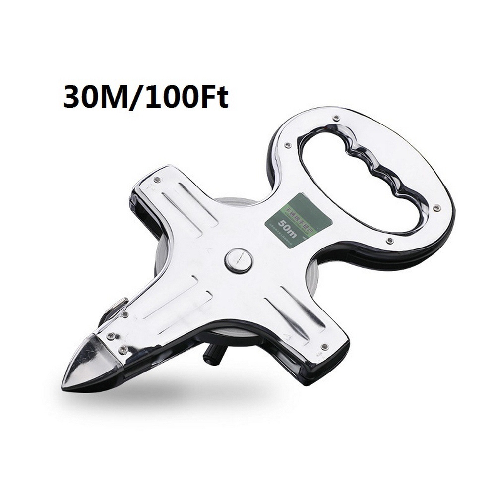 30M/100Ft 50M/165Ft Stainless Steel Tape Measuring Rulers for Construction Surveying Retractable Metric System Measuring Tool