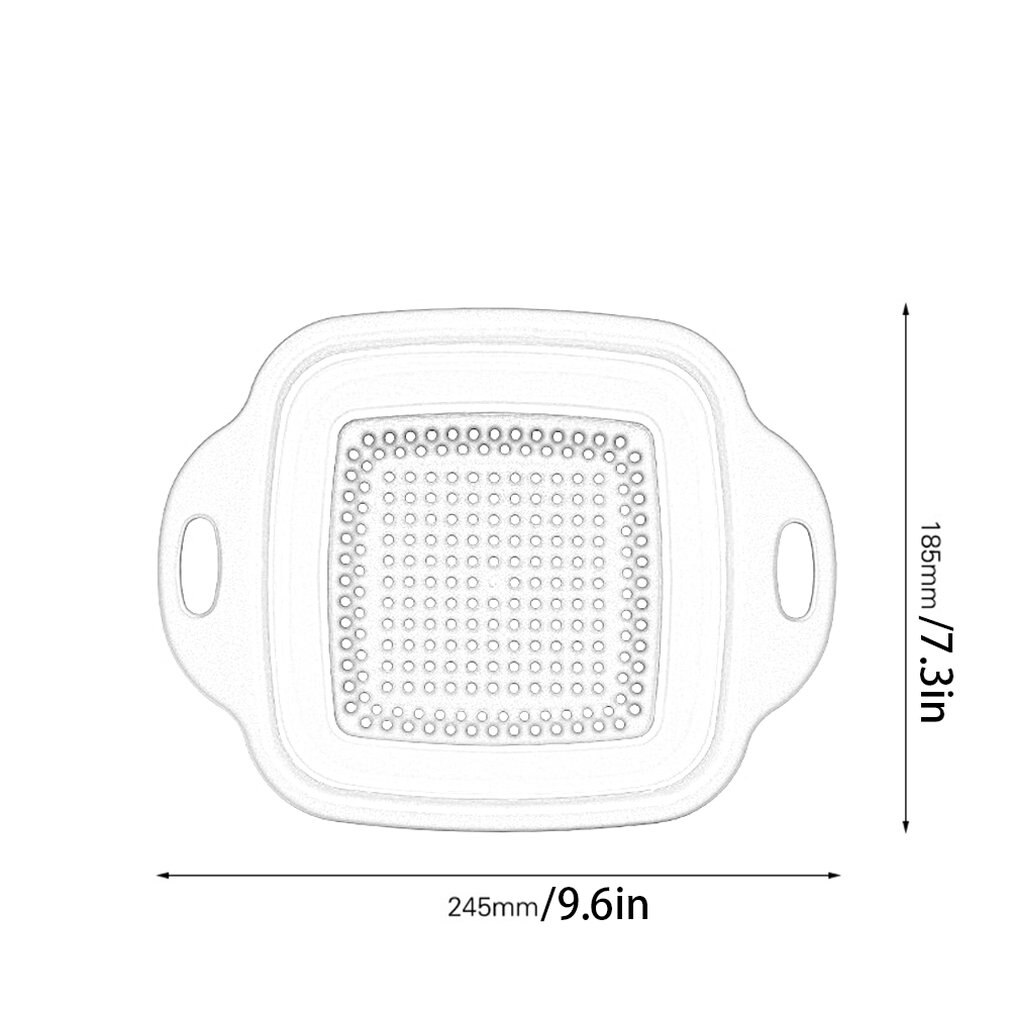 Square Foldable Drain Basket Plastic Fruit Basket Filter Basket Multi-function Washing Dish Telescopic Basket