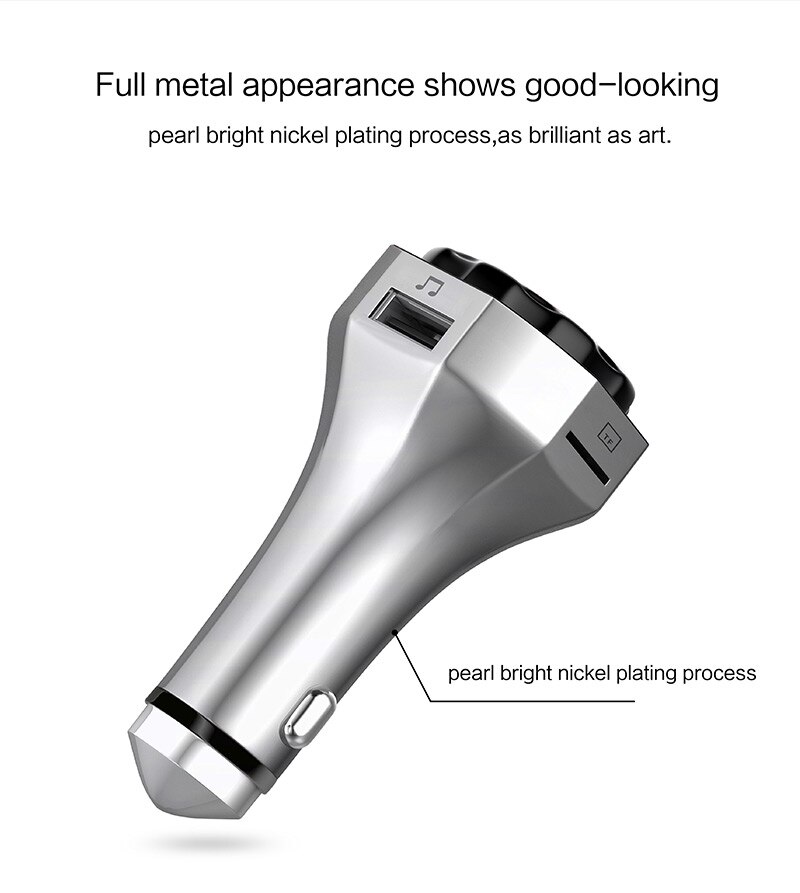 FM transmitter Bluetooth modulator car hands-free MP3 player supports USB flash drive SD card USB charger auxiliary