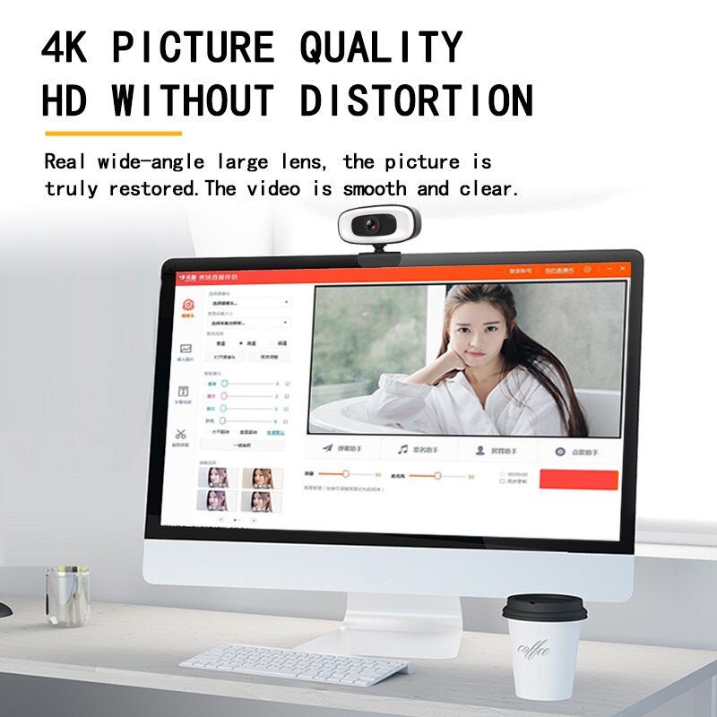 Original 4K Webcam 2K 1080P Full HD Conference PC Webcam Autofocus USB Web Camera Laptop Desktop Office Meeting Home With MIC