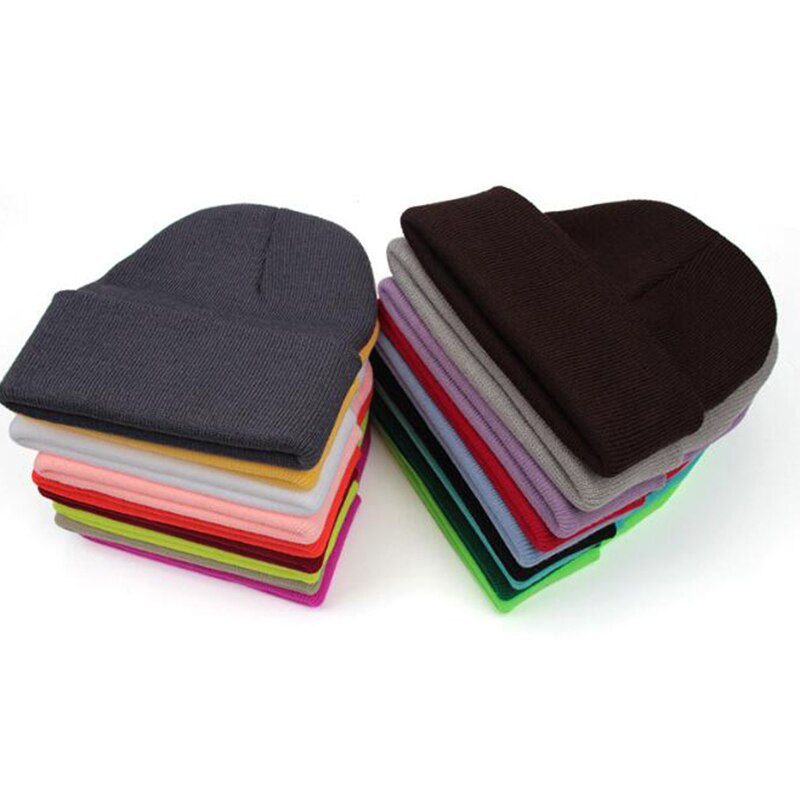 Mode Effen Kleur Gebreide Mutsen Hoed Winter Warm Ski Hoeden Mannen Vrouwen Multicolor Caps Zachte Elastische Cap Sport Bonnet