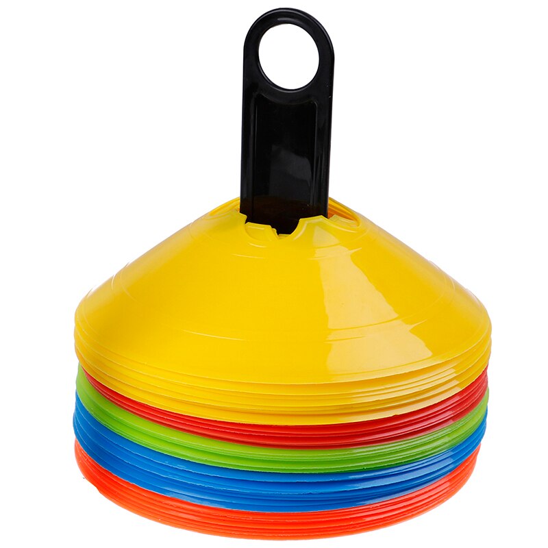 2Pc segno di allenamento di calcio piatto scaffale coni resistenti alla pressione marcatore disco marcatore secchio calcio allenamento piattino accessori Rack