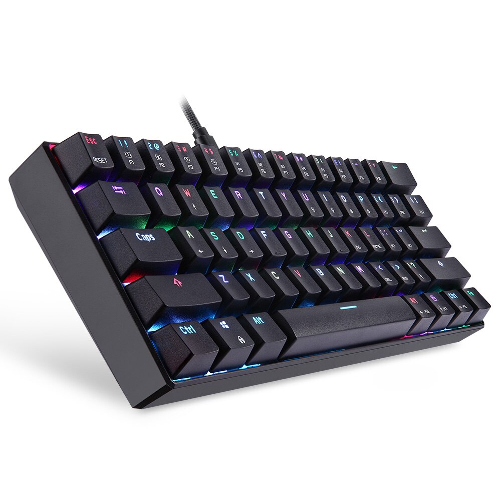 Motospeed CK61 Gaming Mechanical Keyboard 61 Keys USB Wired RGB LED Backlight Portable Blue Switches keyboard for Computer Gamer
