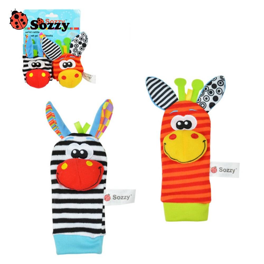 40 Stks/partij Baby Rammelaar Speelgoed Sozzy Tuin Bug Pols Rattle And Foot Sokken 4 Stijl (2 Stuks Taille + 2 Stuks Sokken) 10Set