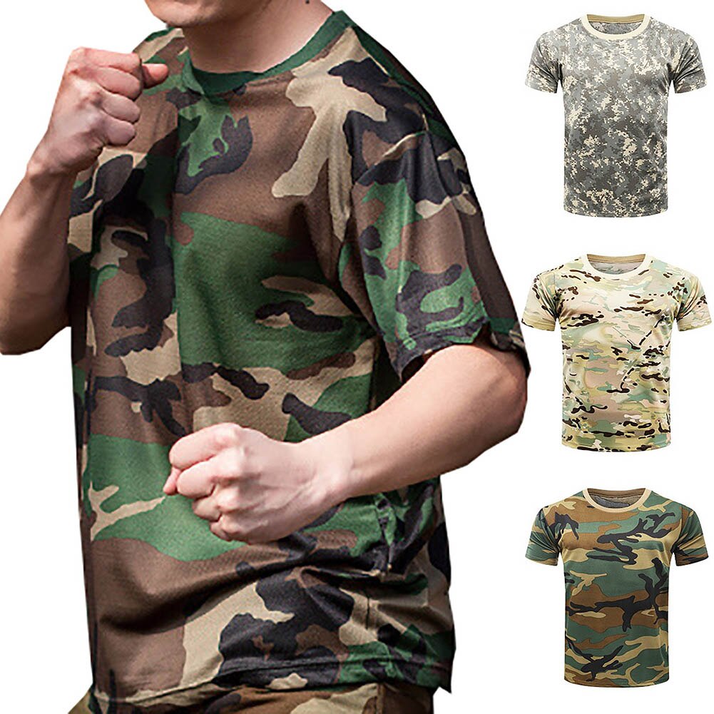 Compression Sport Shirt Men Short Sleeve Camouflage Fitness 3D Quick Dry Men's Running T-shirt Gym Workout Clothing Top