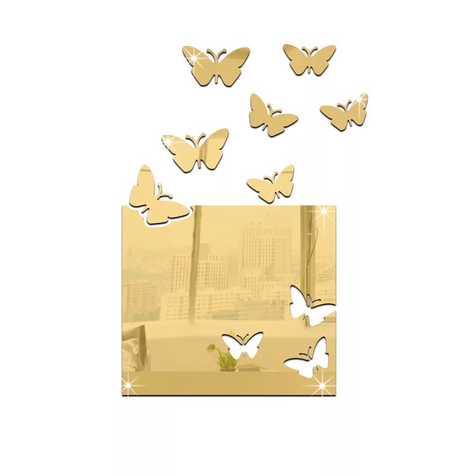 Heimat Dekorationen 3D Schmetterling Spiegel Zauberstab Aufkleber Acryl Spiegel Abnehmbare Aufkleber Zauberstab Abziehbilder Schlecht Baby freundlicher Zimmer Dekor