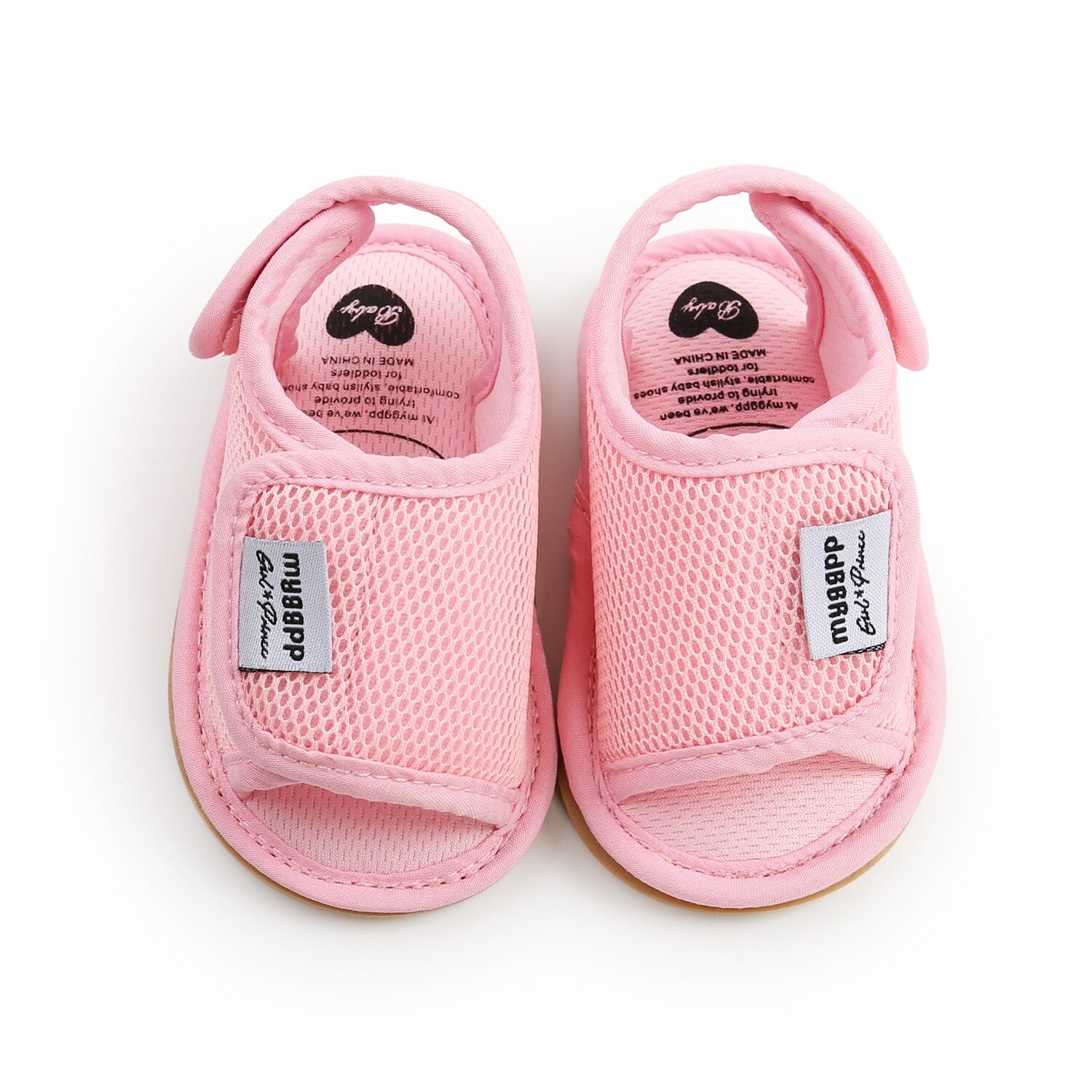 Sandales pour -né garçon et fille, chaussures d'été pour les premiers pas des enfants, semelles plates et souples, antidérapantes, pour les tout-petits de 0 à 18 mois: pink / 11cm