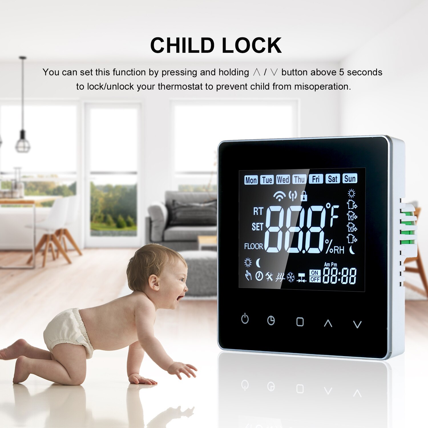 Smart LCD Touch-screen Programmable Wi-Fi Thermostat 16A Digital Temperature Controller with WIFI Electric Heating for Home