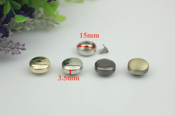 20pcs Meetee Rivets Nails for Bag Hardware Handbag Decorative Studs Button Nail Metal Buckles Clasp Snap Hook DIY Leather Craft