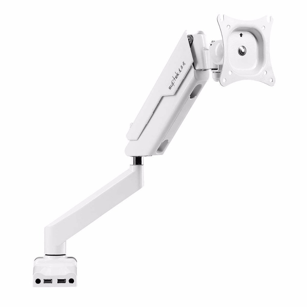 Suptek Full Motion Desk Mount with Mount and Gas Spring for Computer Monitors 13-30" LED LCD Flat Panel TVs