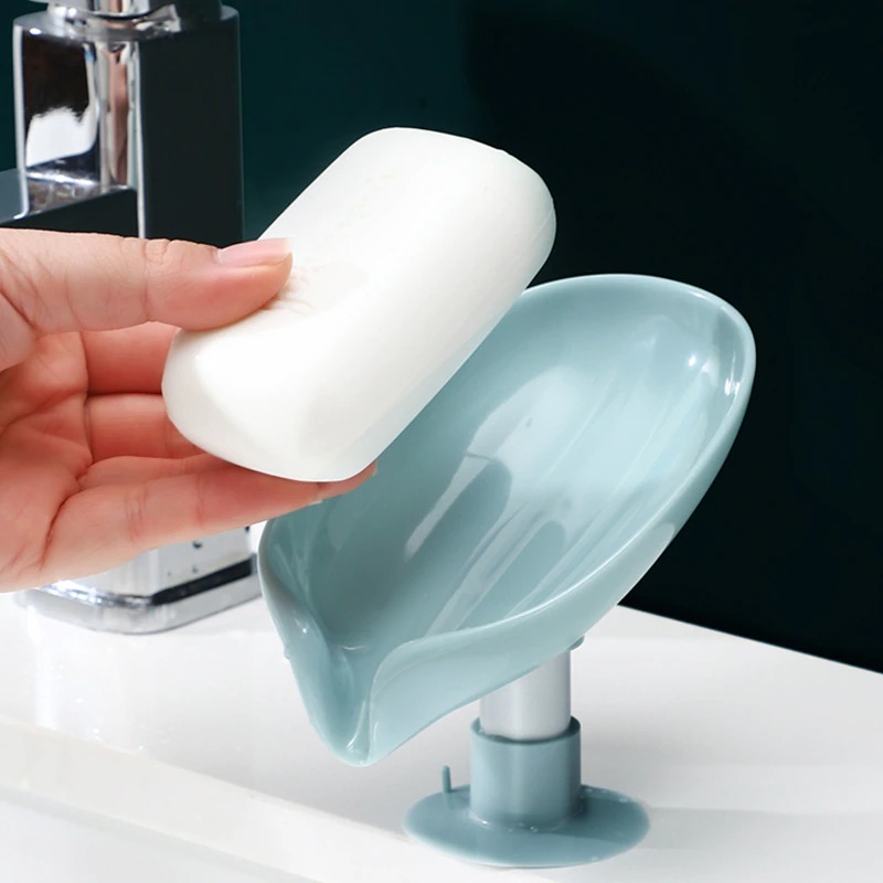 Porta sapone da bagno a ventosa porta sapone a foglia porta sapone porta sapone da viaggio anti muffa per uso bagno e cucina