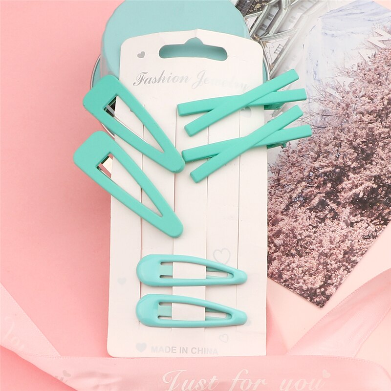 6 uds. De colores sólidos para niña de horquillas, Clips BB simples básicos, pasadores de Clip para el cabello coloridos y bonitos, accesorios para el cabello: Verde