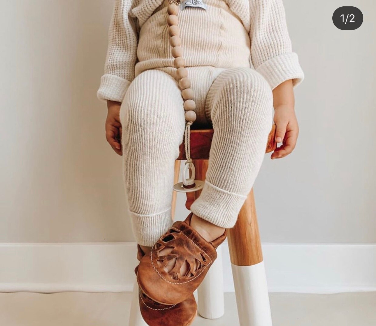 Baby selebukser ss mærke efterår vinter drenge piger solide søde overalls til småbørn strikkede bomuldsoveralls bukser til børn: Beige overalls / 1-2 år