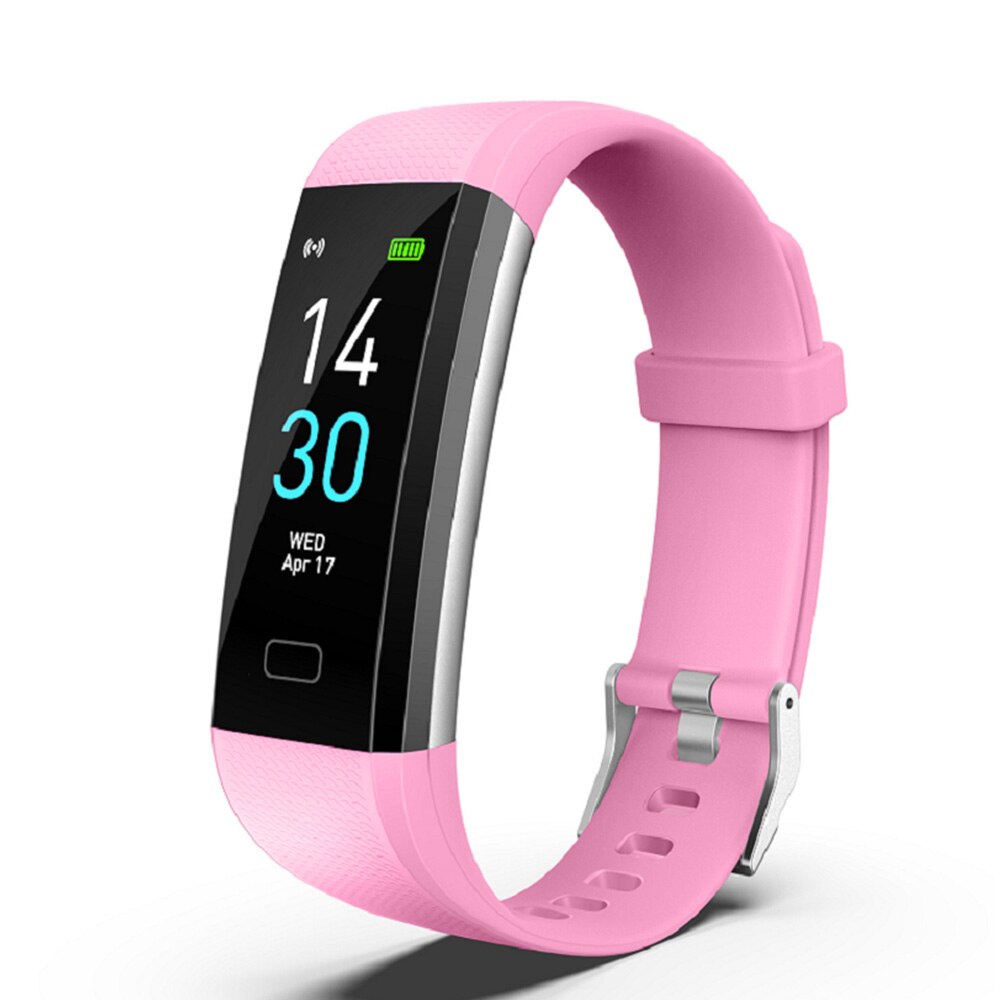 Smart klocka dam sport män smart band blodtrycksmätare  ip68 vattentätt smartwatch armband för android ios telefon: Rosa