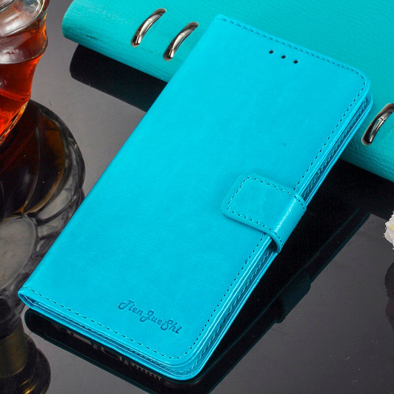 Tienjueshi Retro Magnetische Stijl Bescherming Leather Cover Telefoon Case Voor Duoduogo J3 J5 Plus Pouch Shell Portemonnee Etui Skin: DUODUOGO J5 Plus / Blue