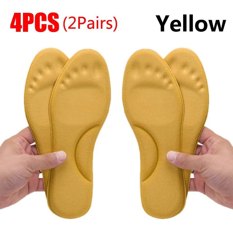 2Pairs Self Heating Insoles Thermostatic Thermal Insole Massage Memory Foam Arch Support Shoe Pad Heated Pads Winter Men Women: MULTI / 5