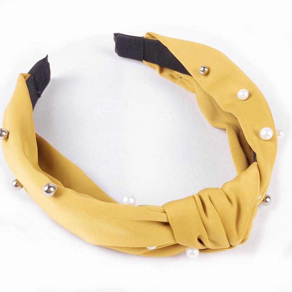 Solid Pearl Knot Tulband Hoofdband Lady Brede Plastic Haarband voor Vrouwen Bezel Hoofddeksels Meisje Haar Accessoires