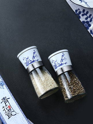 Niebieski i biały porcelany młynek robić pieprzu instrukcja gospodarstwa domowego szlifowania pieprz sezamu pieprz CZARNY PIEPRZ maszynki robić mielenia