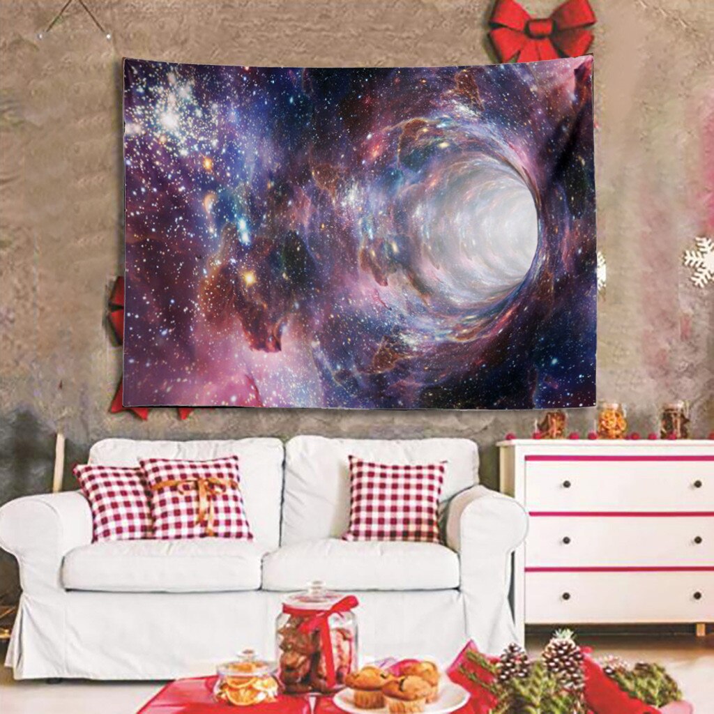 Système solaire planète lune tissu tapisserie murale Hippie décor à la maison trou noir tapisserie murale couverture Mandala tenture murale tapis