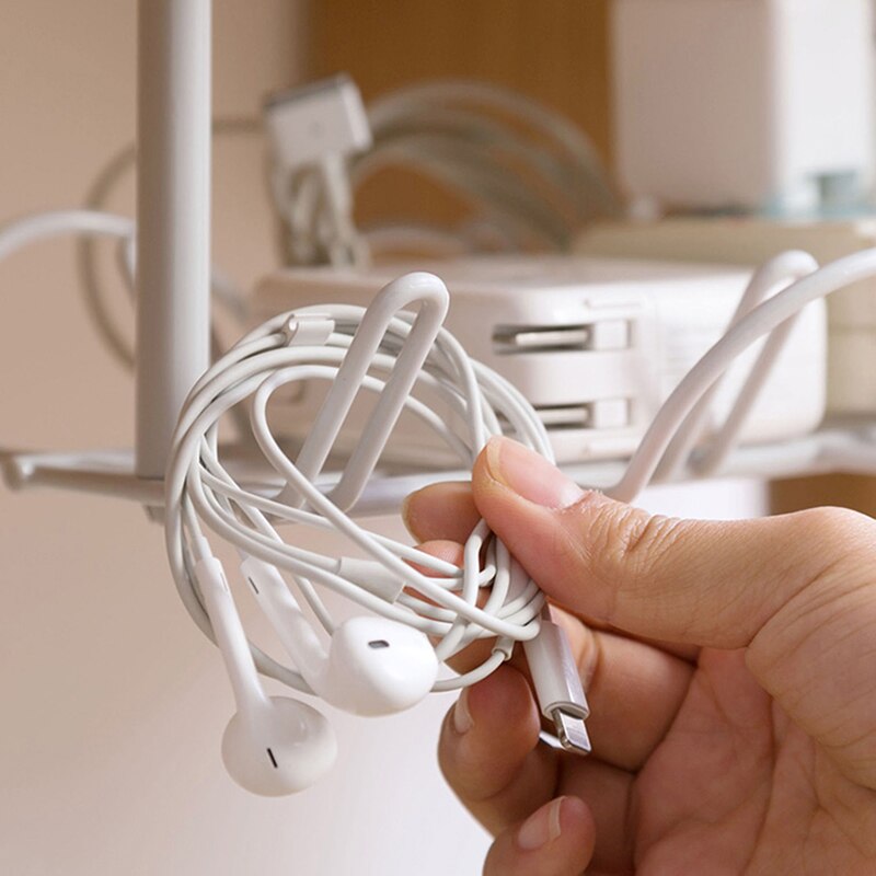 Hanging Wire Storage Rack Cable Management Tray Wire Cord Power Strip Adapter Organizer Shelf Storage Basket Holder Under Desk