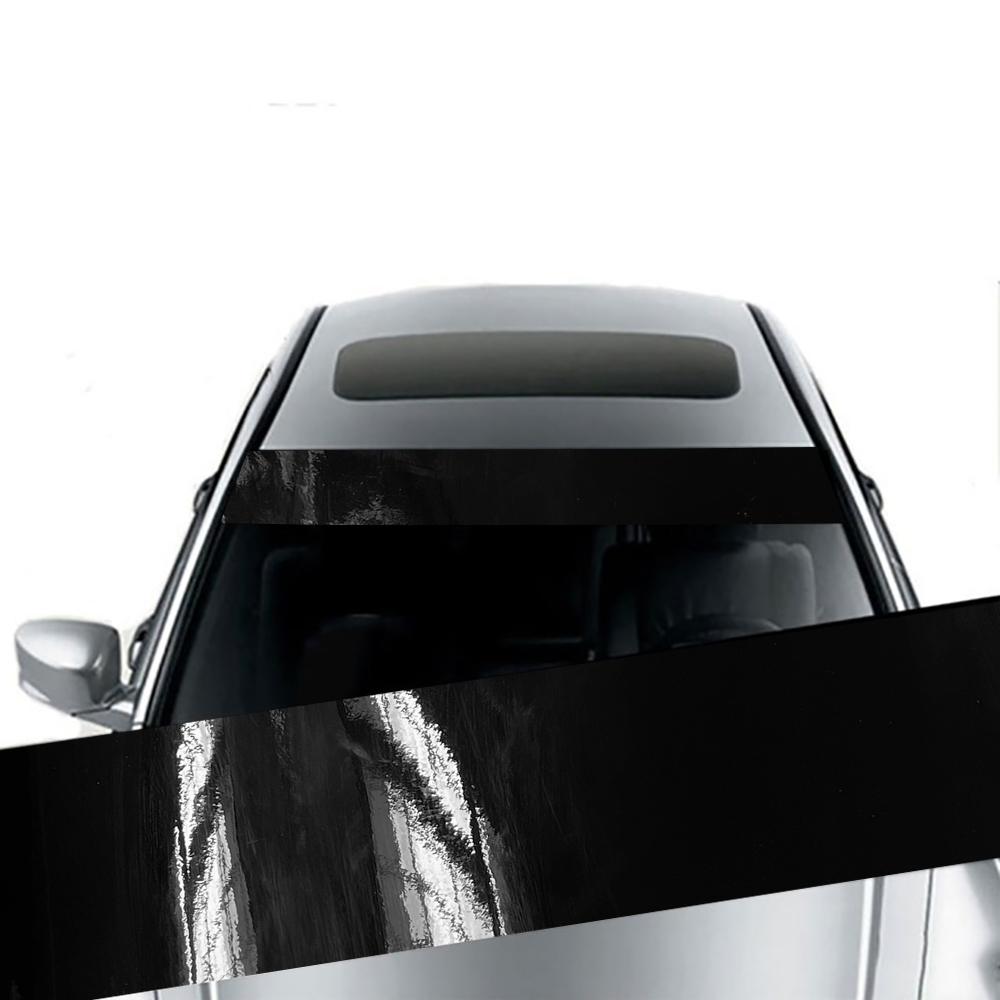 Autocollants de pare-soleil de voiture, Film vinyle 3D pour pare-brise avant de voiture, autocollants décoratifs pour pare-soleil arrière: GRIS