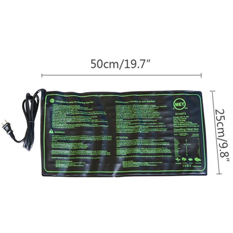Tapis Chauffant VIVOSUN 25.4x52.7cm - Germination Semis Jardin Intérieur Certifié UL MET