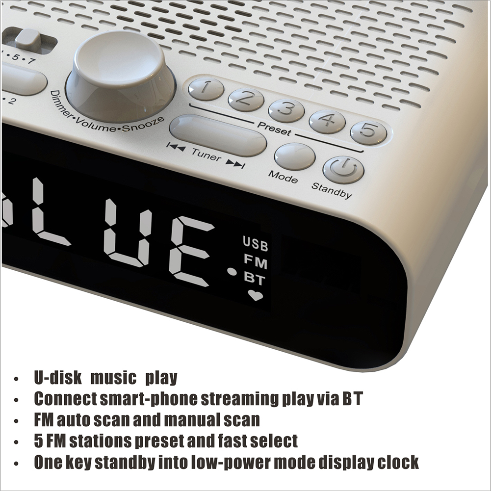Digitaler Wecker, Radio, LED-Anzeige, digitales Radio mit automatischem Abschalt-Timer, Radiowecker für Schlafzimmer