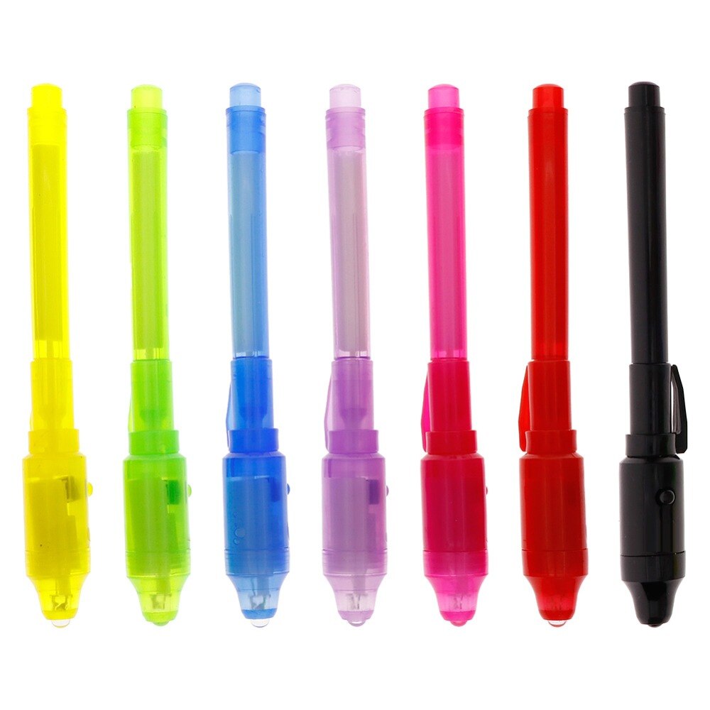 Mini Draagbare Pen Inkt Secret Marker Pen Onzichtbare Uv Led Pen Met Ultra Violet Led Zwart Licht Leren Onderwijs Speelgoed voor Kids