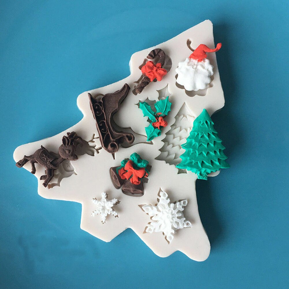 Kerstboom decoratie cake plunger mold Fondant pastry cookies cutter bakvorm kerstboom omgezet in suiker siliconen