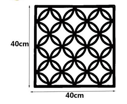 Room Dividers Tv Wall Stickers Screen Partition Entranceway Door Hanging Screen Cutout Grilles 4pcs/lot: Black TQ
