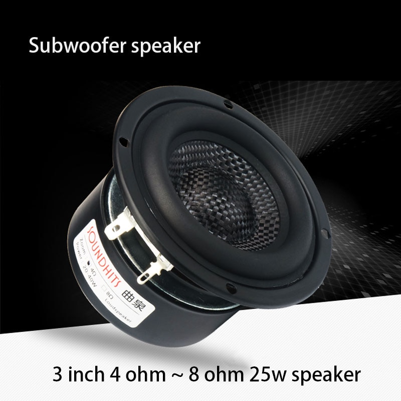 25 ~ 40w 3 tommer højttaler 4 ohm~ 8 ohm bashøjttaler subwoofer højttaler bas hifi højttalerenhed glasfibervævet bassin lavfrekvent kraftig