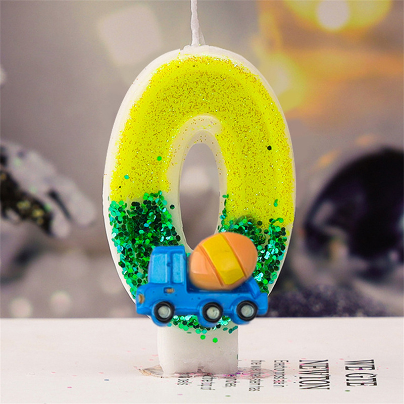 1 Uds. Número 0 1 2 3 4 5 6 7 8 9, vela grande verde, velas para niños y niños para destellos, recuerdos de cumpleaños, velas decorativas para pasteles: grape