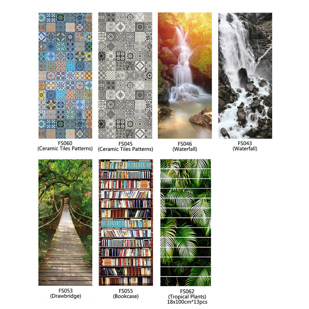 Pegatinas 3D para decoración de escaleras, pegatinas creativas con patrón de cascada para decoración de escaleras, gran escalera, 13 unids/set por juego