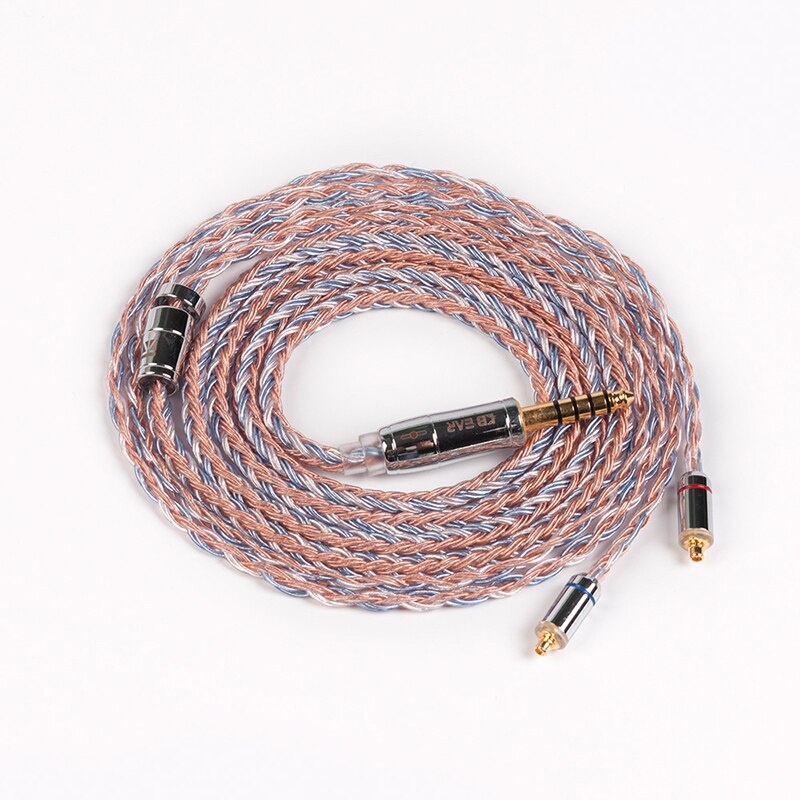 KBEAR 16 Core Upgraded Silver Plated Copper Cable 2.5/3.5/4.4MM With MMCX/2pin/QDC TFZ For KZ ZS10 ZSN Pro ZSX BLON BL-03 V90: MMCX4.4