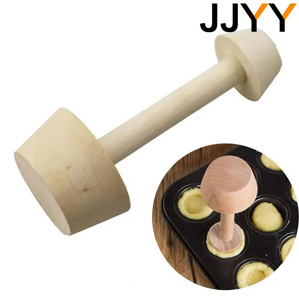 Wooden Egg Tart-Tamper Portable Double Side Pastry Egg Tart- Pusher Eggtart Mold