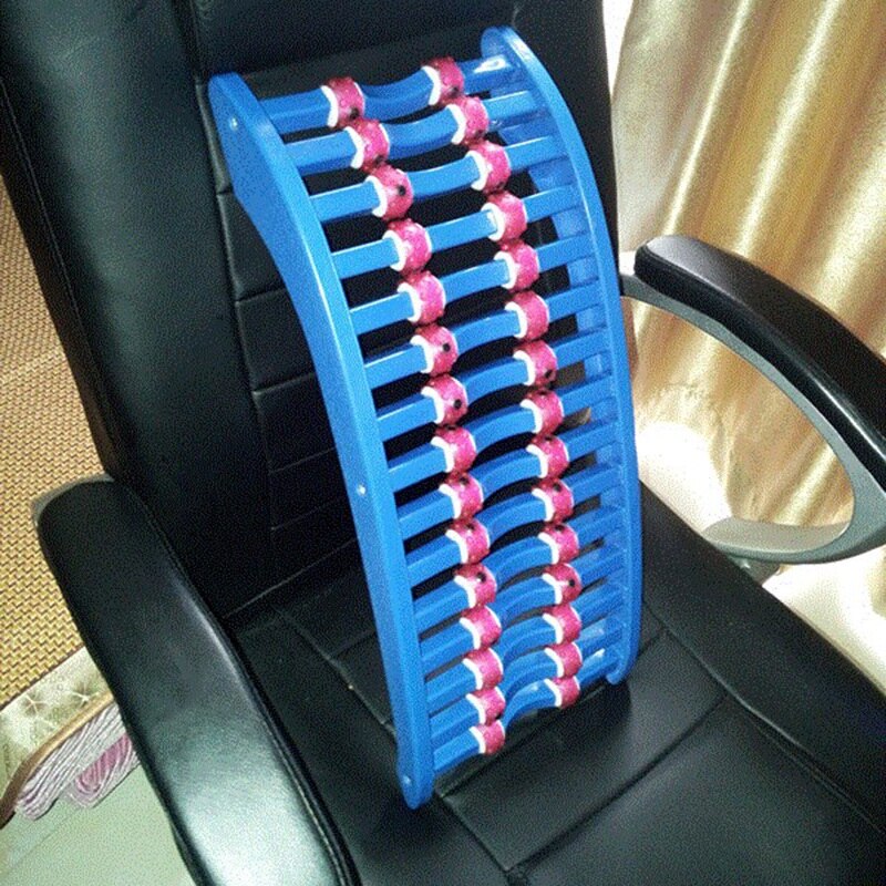 Magic Back Stretcher Lower Lumbar Support Spine Waist Lumbar Correction Relaxing Massage Relieve Pain With Magnetic Roller Pain