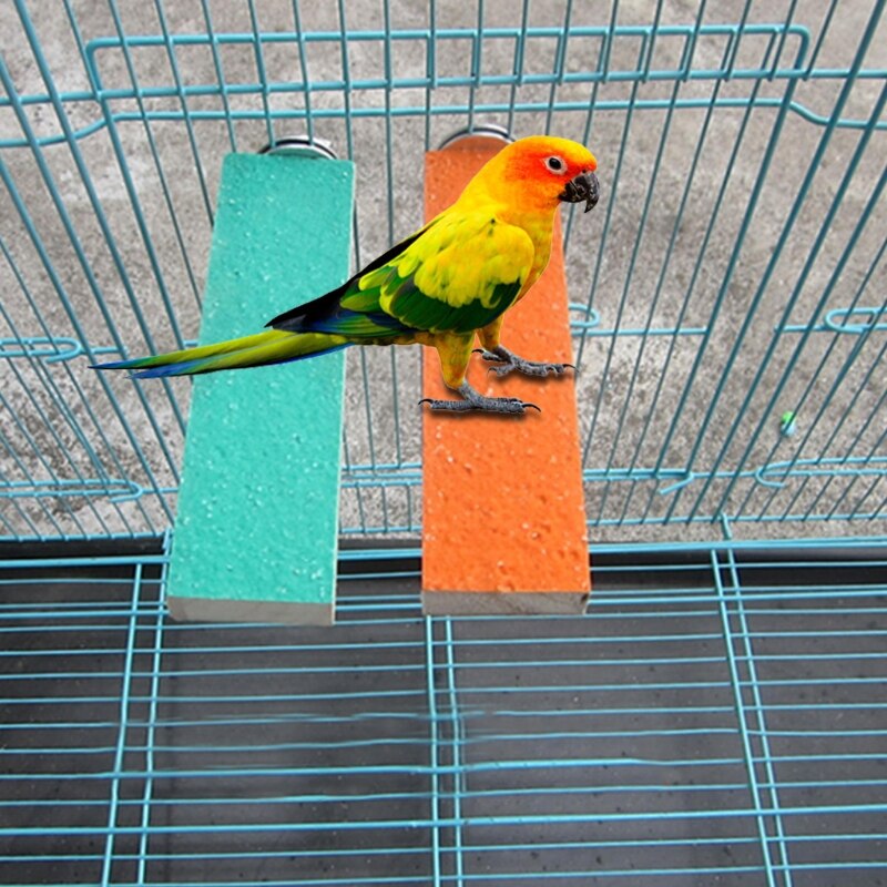 Accesorios para pájaros y mascotas de colores para pájaro de mascota jaula Perches soporte plataforma pata molienda limpio para juguetes loro periquito masticar juguete