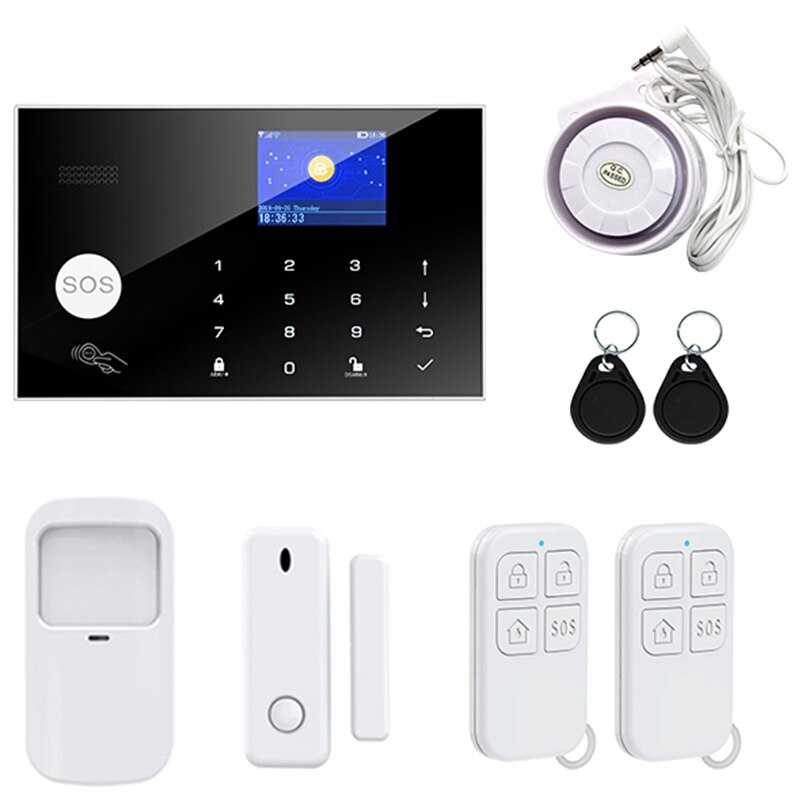 WiFi GSM Home Security Alarm System Tuya Smart Burglar Alarm Kit with 43Hz Wireless Detectors EU Plug