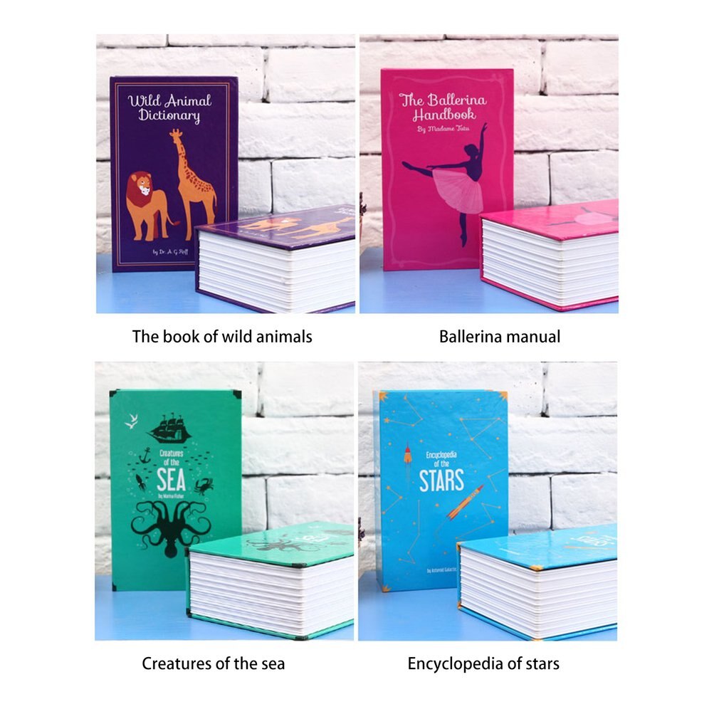 Safe Deposit Box Mini Home Storage Box Safe Cabinet Craft Book Password Key Box Insurance Box