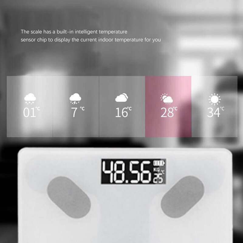 Smart Body Scale Digital Scales For Body Weight Bluetooth LED Screen Composition Analyzer With Smartphone App