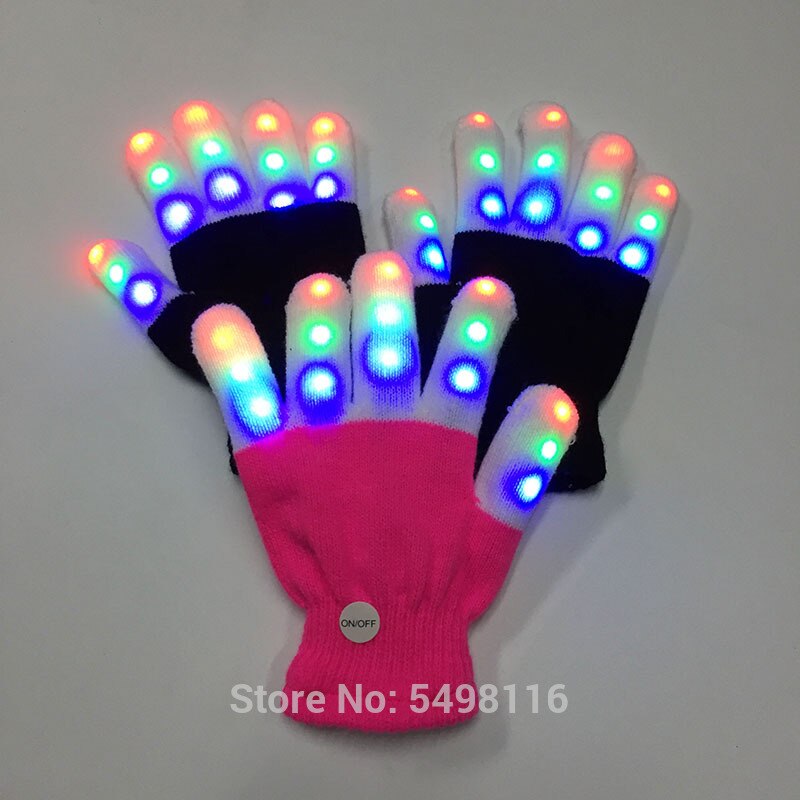 LED Rave Blinkt Handschuhe glühen Multi Modi Bunte Finger Beleuchtung LED Handschuhe