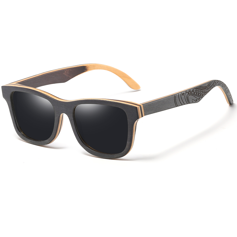 GM Sonnenbrille aus natürlichem Bambus und Holz, VIP-Handbuch, polarisierte Brille, Luxusmarke, , abbaubare Brille, Geschenkbox: MULTI