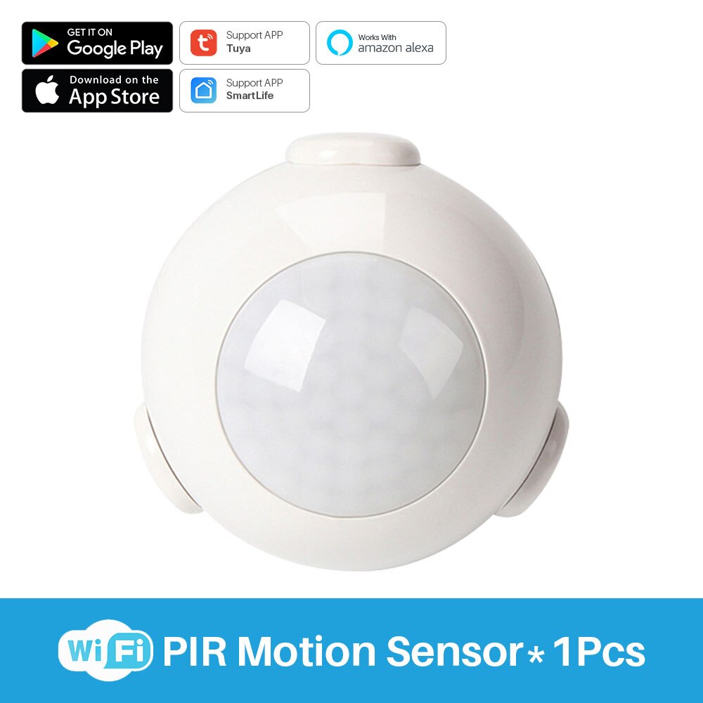 Tuya Smart WiFi PIR Motion Sensor Human Body Sensor Detector Smart Home Safety Alarm System SmartLife APP Works With Alexa: Default Title