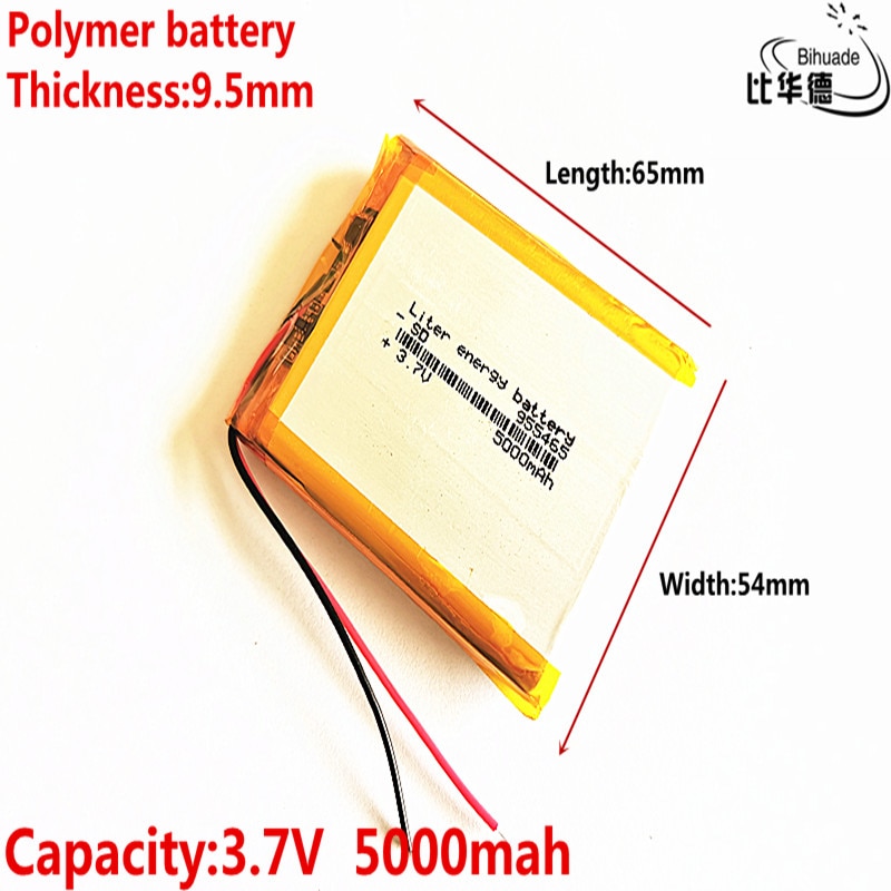 Batería de energía de litio de buena de 3,7 V,5000mAH, 955465 polímero de iones de litio/Li-ion para tableta, pc, GPS,mp3,mp4