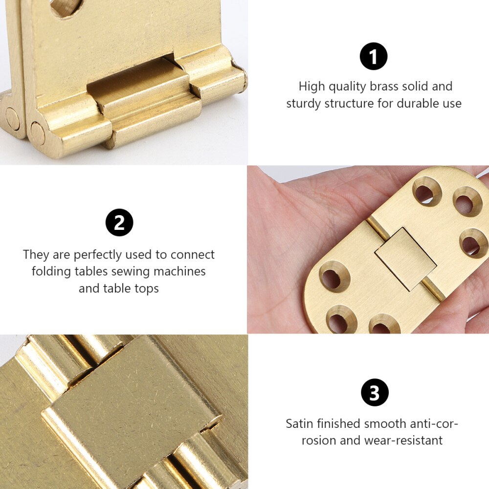 Brass Hinges Connectors with Screws for Table Folding Table Cabinet Door