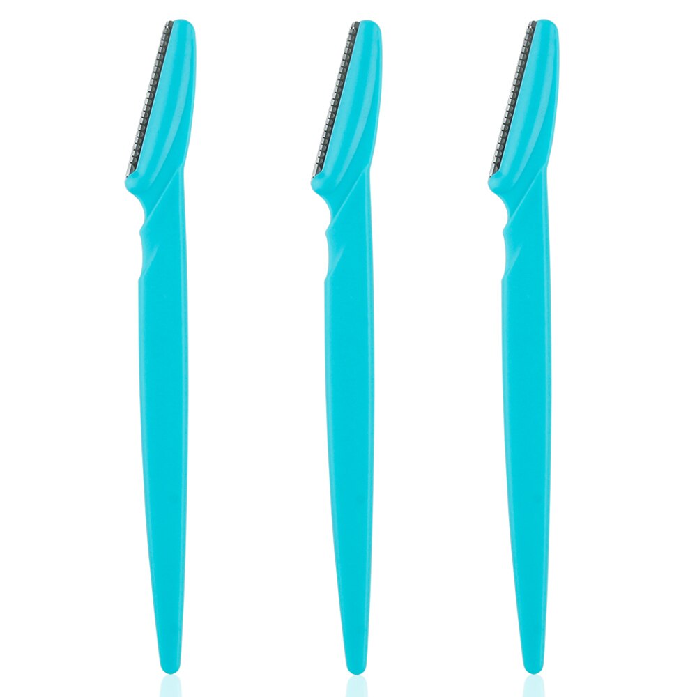 Rasoir à sourcils pour femmes, 3 à 10 pièces, tondeuse, lame de visage, épilation, coupe sûre, outil de maquillage: 3Pcs Blue